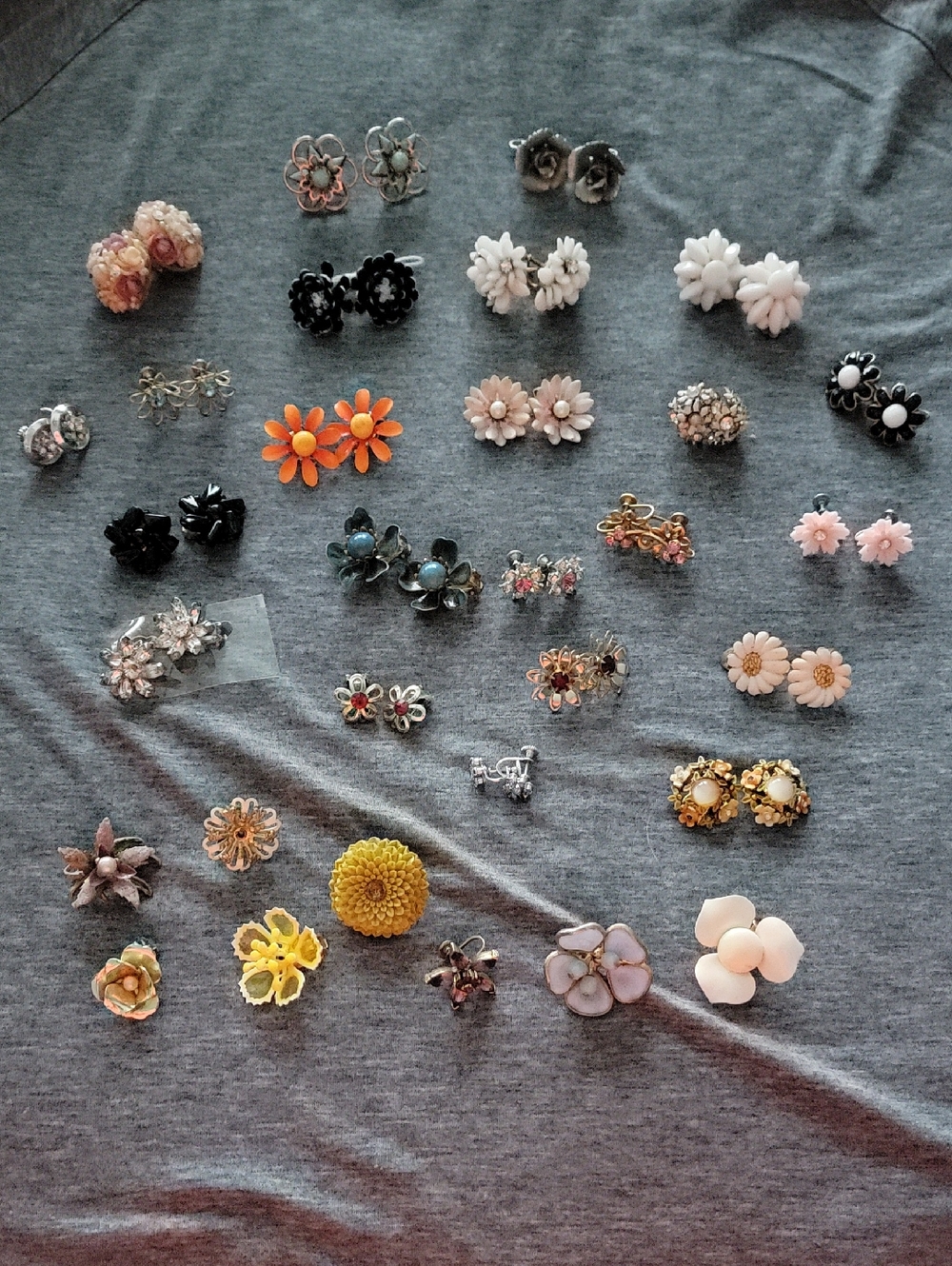 Vintage Floral Clip Earring Bundle